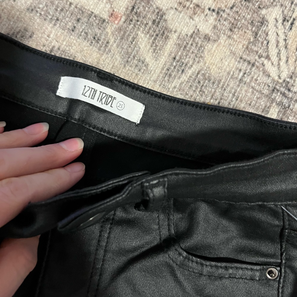 12th TRIBE / Nixon black coated pants (NEW) size 25. - Picture 5 of 5